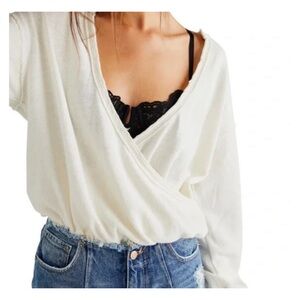 We The Free | Free People NWT Ivory Wrap Sweater - Large